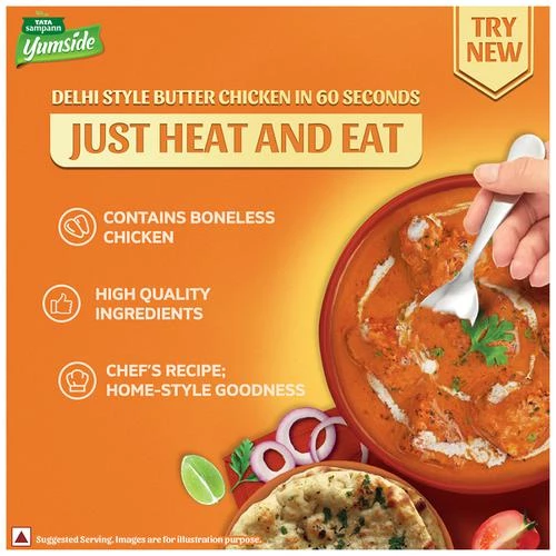 Tata Sampann Yumside Delhi Style Butter Chicken - Ready To Eat Meal, 285 g-5.webp
